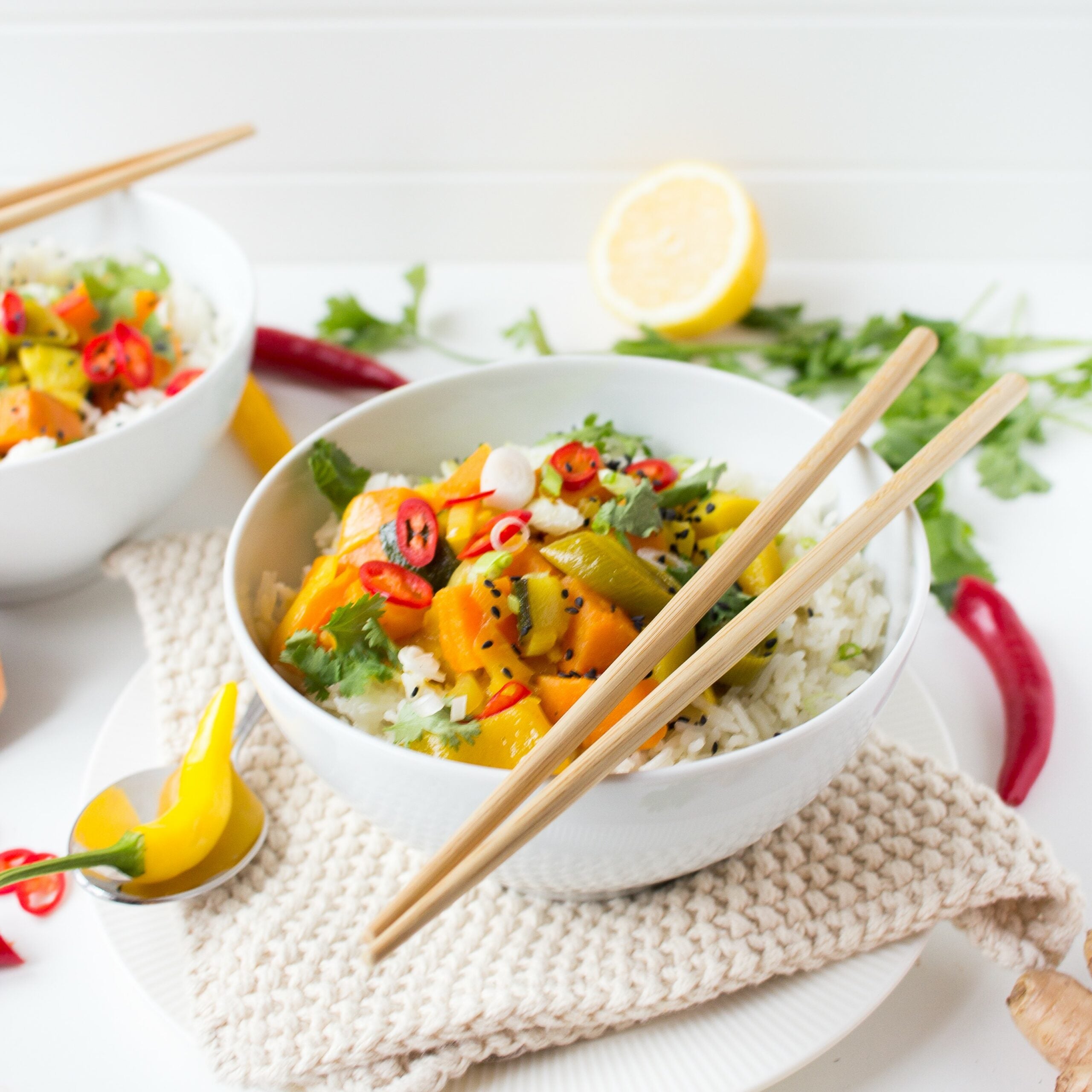 Spicy sweet potato curry