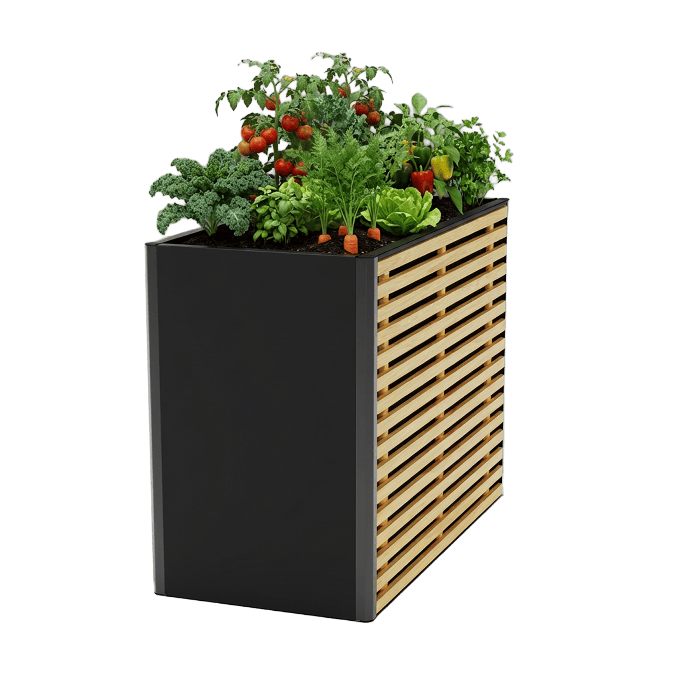 Living L — Design-Hochbeet aus Stahl und Kiefer