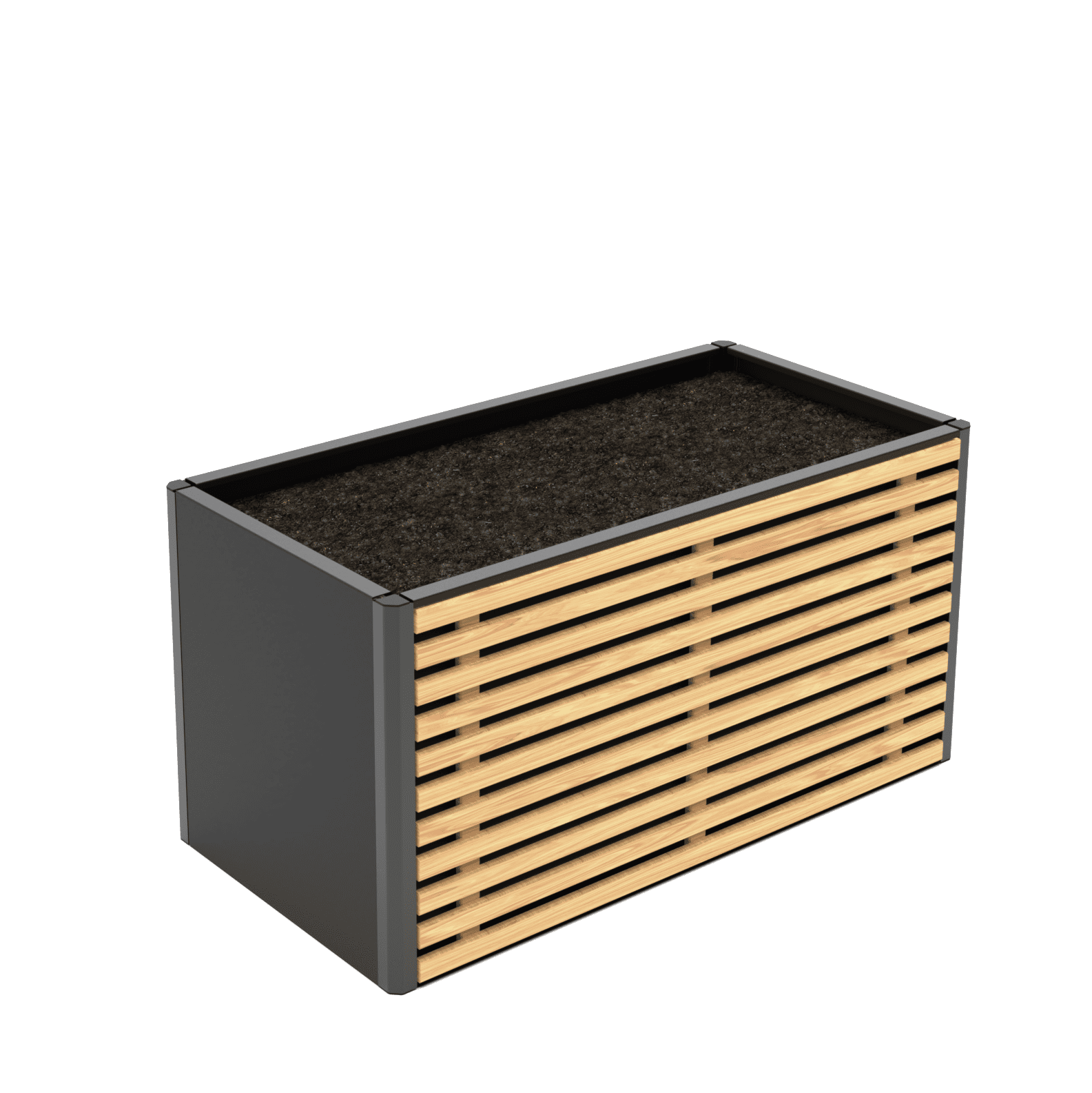 Living M — Design-Hochbeet aus Stahl und Kiefer