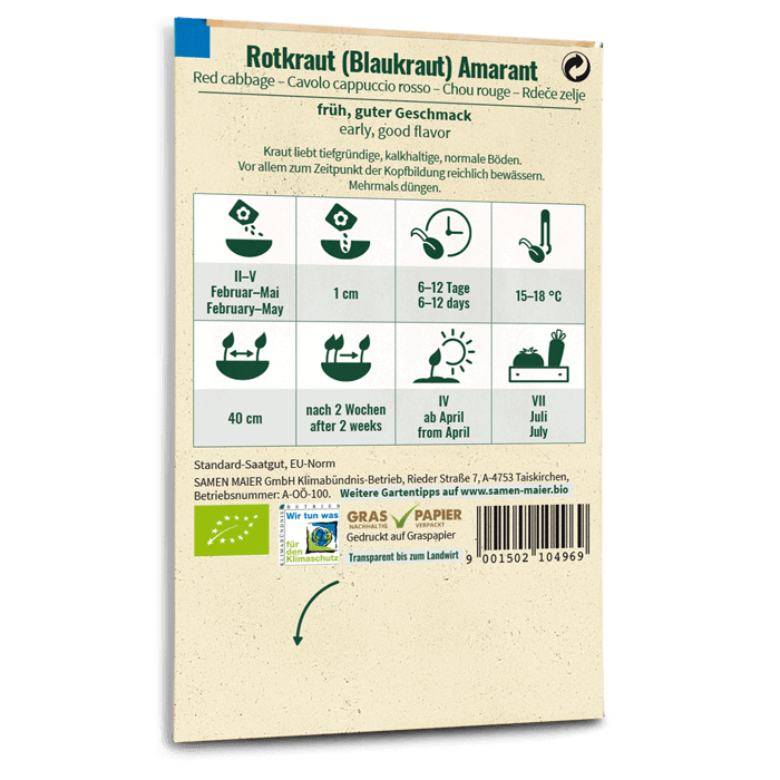 Samen Maier Rotkraut (Blaukraut) Amarant