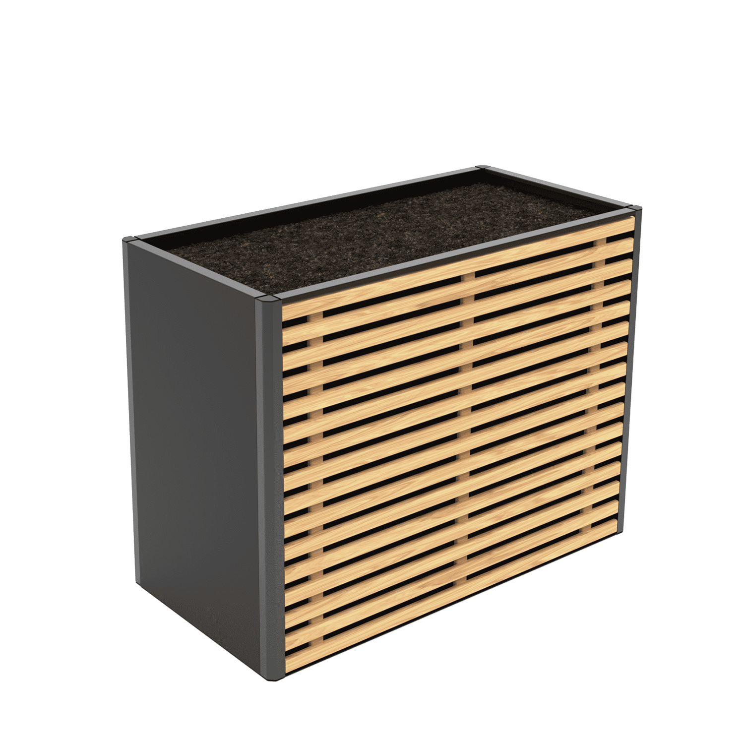 Living L — Design-Hochbeet aus Stahl und Kiefer