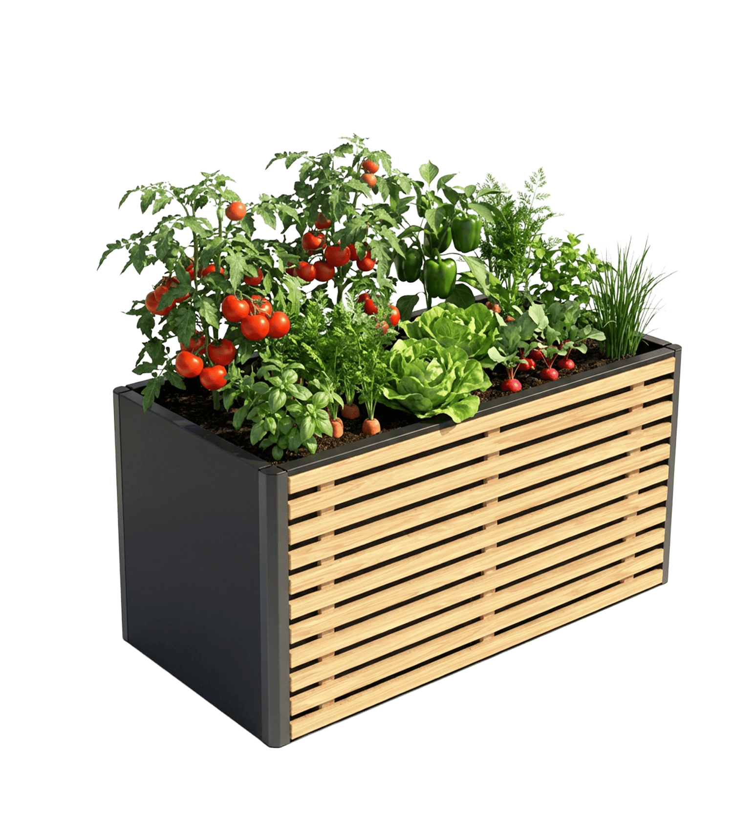 Living M — Design-Hochbeet aus Stahl und Kiefer