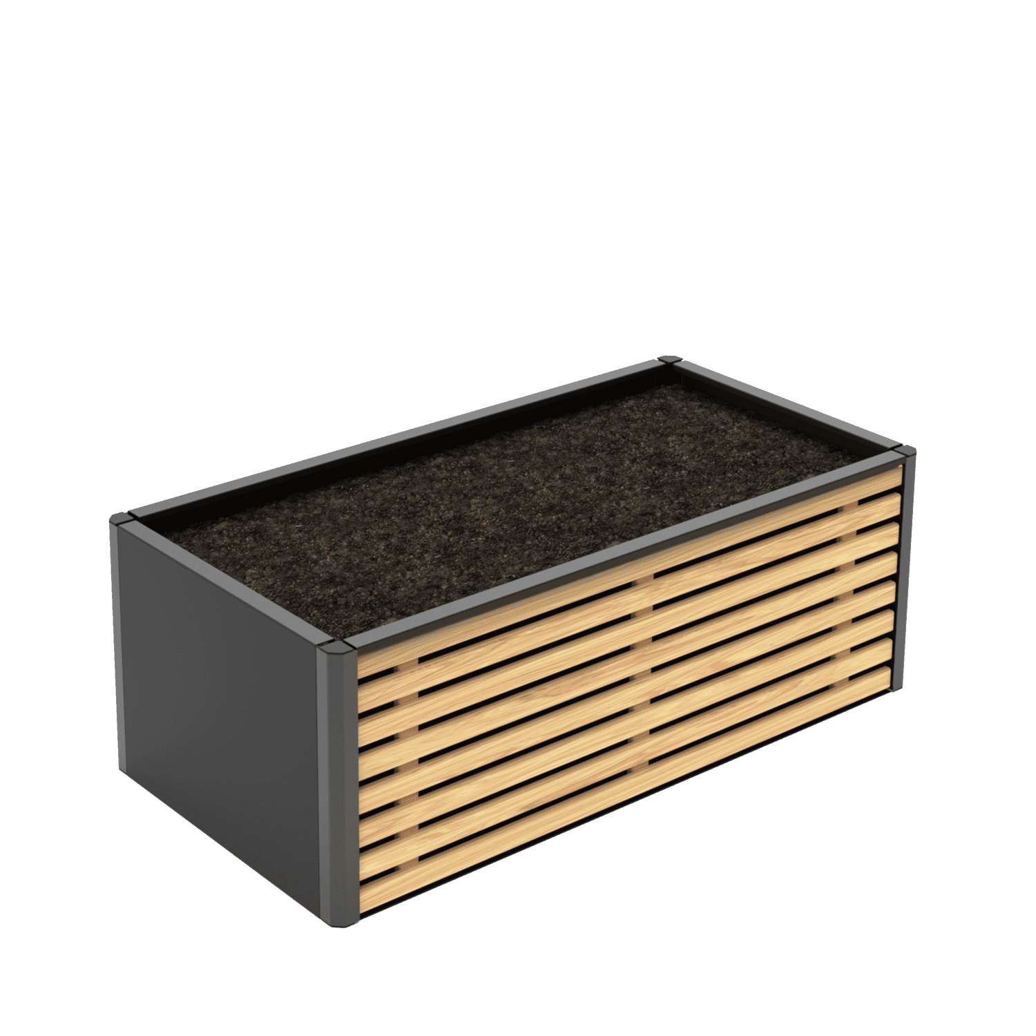 Living S — Design-Hochbeet aus Stahl und Kiefer